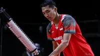 Tunggal putra Indonesia Jonatan Christie beraksi di Thailand Open 2021. (BWF-limited access)