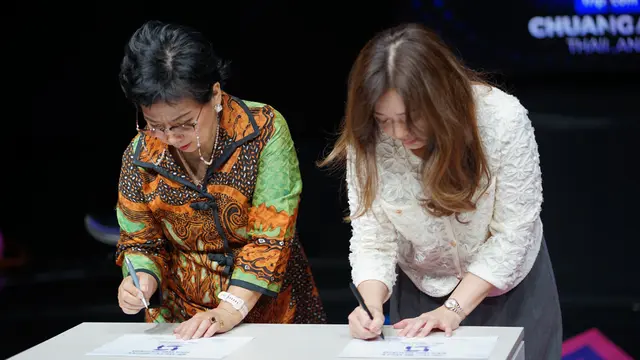 Kerja sama penayangan Chuang Asia Thailand 2024 antara pihak WeTV dengan RTV di Jakarta, Februari 2024. (Foto: Dok. WeTV)