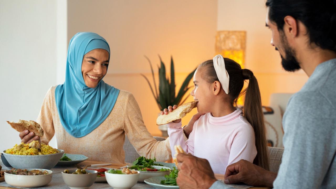 Ilustrasi sahur, buka puasa, Islami