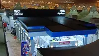 Suasana tenda-tenda jemaah haji Indonesia di Mina saat malam hari. (FOTO: MCH PPIH ARAB SAUDI 2023)