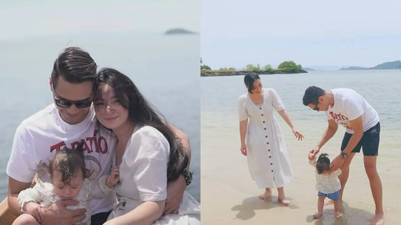 Ajak Buah Hati ke Pantai, Ini 7 Momen Liburan Asmirandah dan Jonas Rivanno