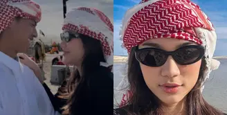 Gaya Azizah Salsha Kenakan Kacamata Hitam di Gurun Qatar. [@azizahsalsha_]