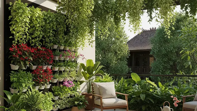 Konsep Desain Teras Rumah Tropis Dikelilingi Tanaman Rindang