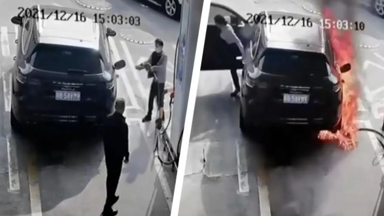 Pria Ini Tega Bakar Porsche Cayenne di SPBU (Carscoops)