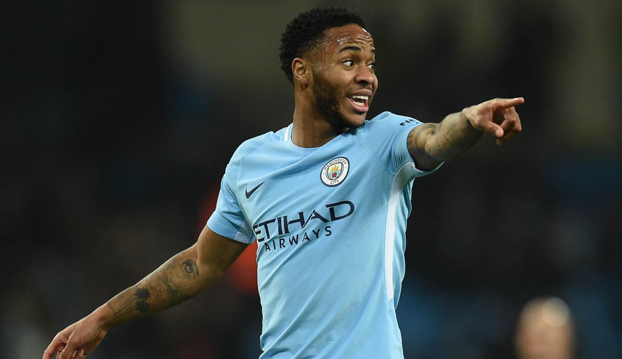 4. Raheem Sterling (Manchester City) - 14 Gol (1 Penalti). (AFP/Oli Scarff)