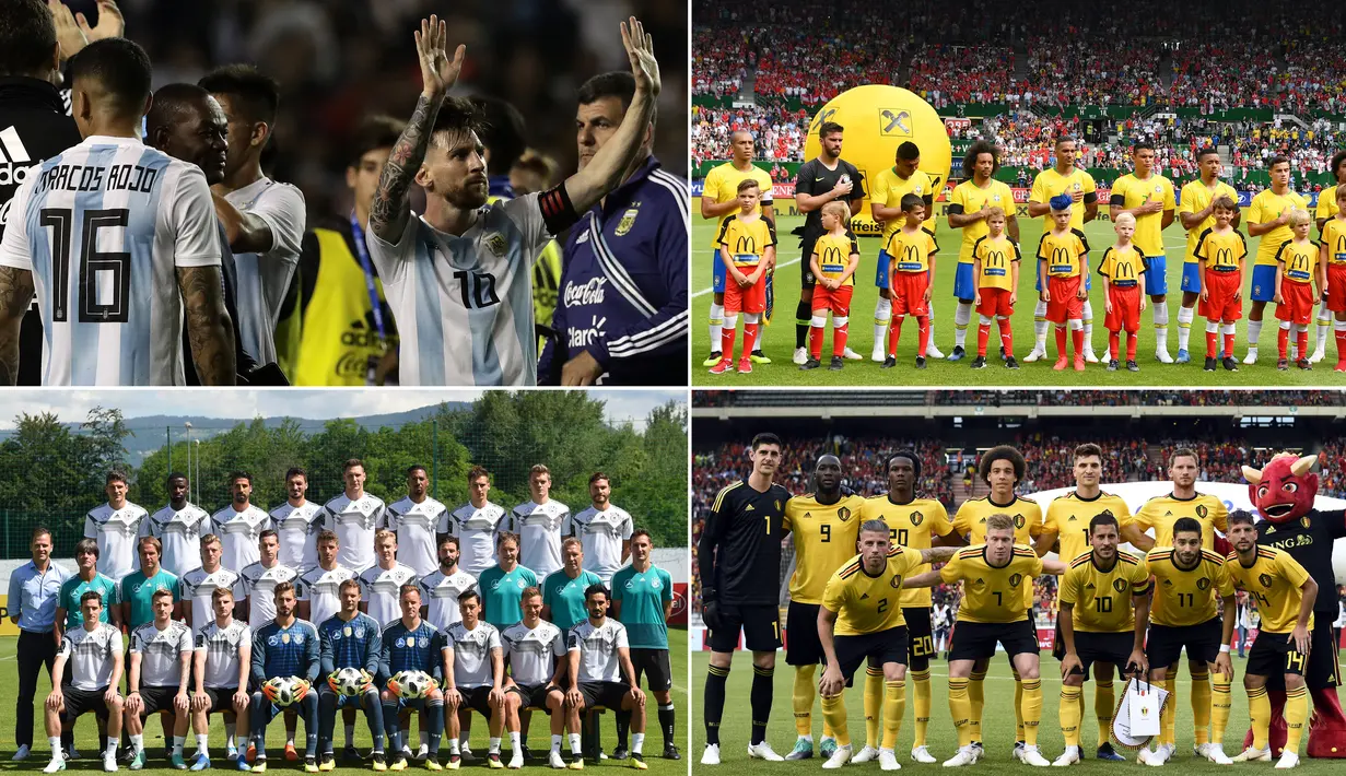Dengan kemampuan individu pemain serta tradisi negra-negara berikut ini layak diunggulkan untuk menjadi juara Piala Dunia 2018. Berikut delapan negara yang menjadi kandidat juara dunia. (Kolase foto-foto dari AFP)