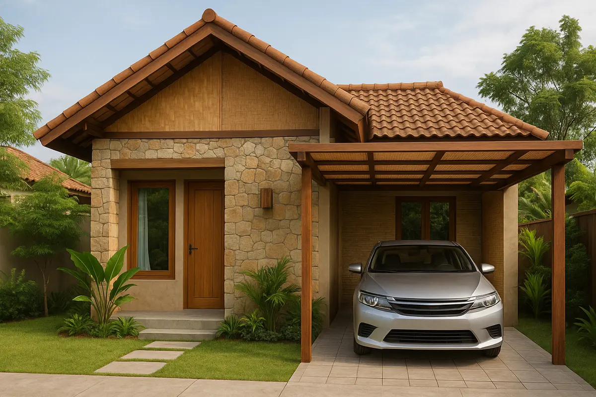 Desain Rumah Type 21 dengan Garasi (Foto: ChatGPT)