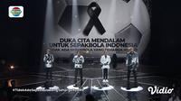 Host D'Academy 5 Mewakili Indosiar Menyampaikan Duka Cita Mendalam atas Tragedi Kanjuruhan Malang. (INDOSIAR)