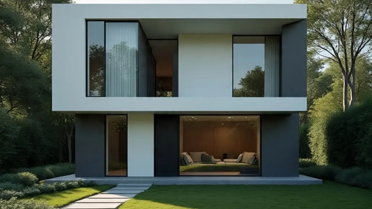 Ilustrasi Model Rumah Minimalis Modern 2 Lantai (Sumber Gambar: Meta AI)