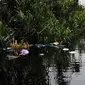 Kecelakaan speedboat yang ditumpangi Paspampres terjadi di Sungai Sebangau, tepatnya di dekat dermaga Kereng Bengkirai, Kota Palangkaraya, Senin (9/3/2020). (Liputan6.com/ Ist)