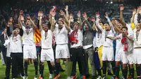 Sevilla rayakan gelar juara Liga Europa untuk ketiga kali secara beruntun (reuters)