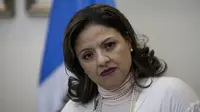 Menteri Luar Negeri Guatemala Sandra Jovel saat menggelar konferensi pers di Guatemala City, 26 Desember 2017. (AP)