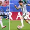 Striker Inggris Harry Kane (kiri) dan kapten Argentina Lionel Messi bersaing pada semifinal Piala Dunia 2026. (AFP/Chandan Khanna-Roberto Schmidt)