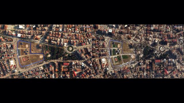 Kondisi Dua Kota di Turki Sebelum dan Sesudah Guncangan Gempa Dahsyat