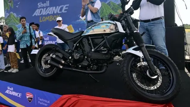 Motor Ducati Scrambler Hasil Karya Siswa SD Lombok Dipamerkan Shell Advance⁠