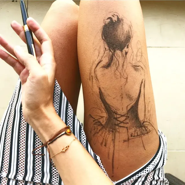 6 Kreasi Seni Lukis Gambar Balerina di Paha Ini Hasilnya Memukau