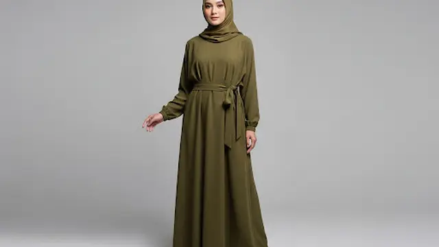 Gamis Clean dengan Tali Pinggang