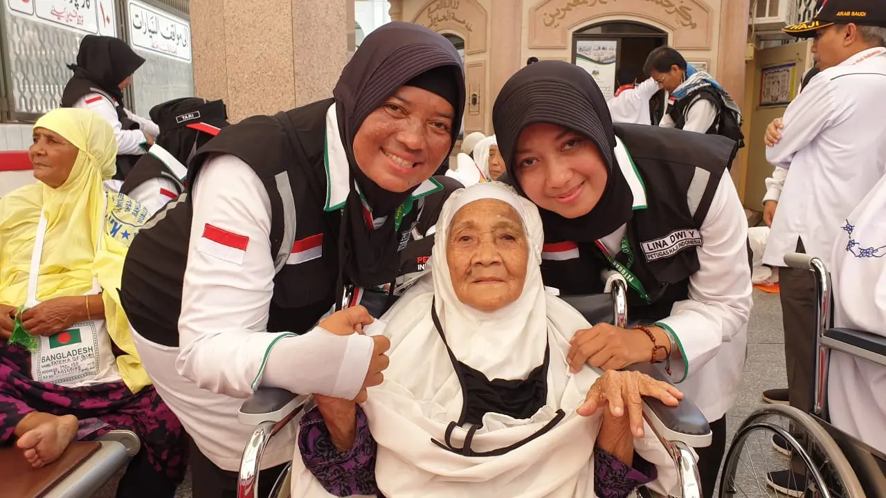 Jemaah Haji Tayo Anom Sari Ayu, jemaah haji kloter 6 embarkasi Lombok. Denny/MCH
