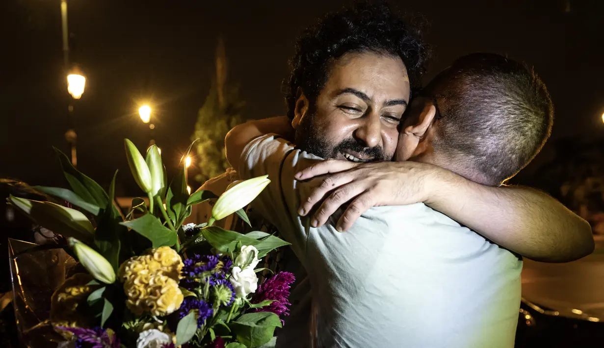 Omar Radi, Taoufik Bouachrine dan Soulaimane Raissouni termasuk di antara 2.278 orang yang mendapat pengampunan minggu ini, menurut Kementerian Kehakiman Maroko. (FADEL SENNA / AFP)