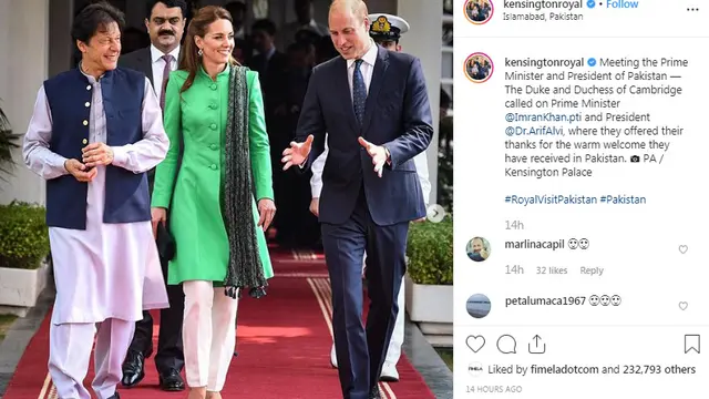 Potret Glamor Kate Middleton dengan Pakaian Tradisional Pakistan