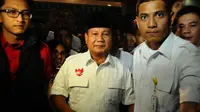 Prabowo Subianto menghadiri acara syukuran perayaan kemenangan di Hotel Bidakara, Jakarta, Rabu (9/7/14). (Liputan6.com/Andrian M Tunay)