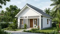 Desain Cerdas Rumah Kecil dengan Ventilasi Roster di Semua Sisi, Sejuk dan Estetik