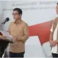 Menparekraf Wishnutama dan Kepala Gugus Tugas Penanganan Corona Doni Monardo dalam jumpa pers di Jakarta, Sabtu (28/3/2020). (dok. Screenshoot Youtube BNPB Indonesia/Dinny Mutiah)