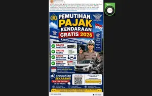 Cek Fakta: Hoaks Link Pendaftaran Pemutihan Pajak Kendaraan Gratis 2026
