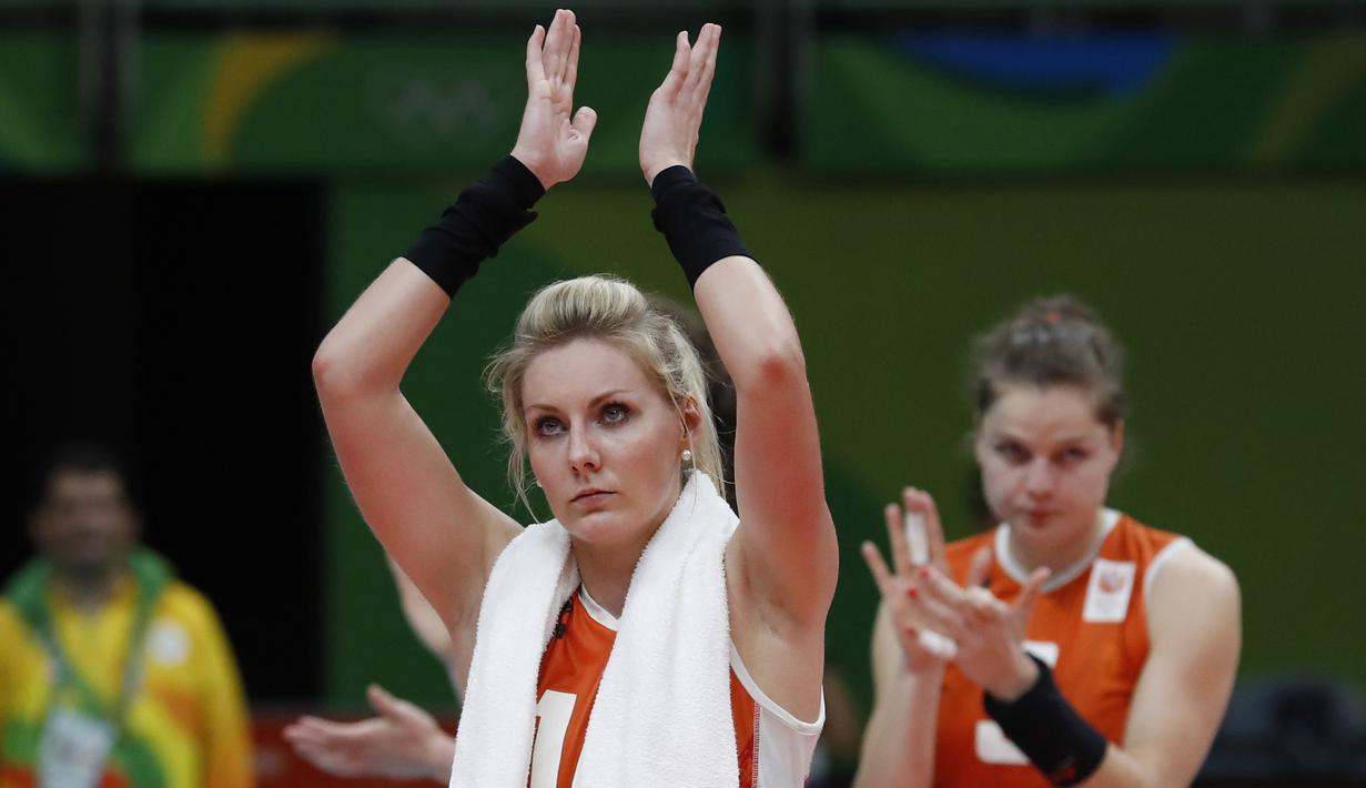 Laura Dijkema dan timnas Belanda gagal membawa pulang medali pada Olimpiade Rio 2016. (AFP/Thomas Coex)
