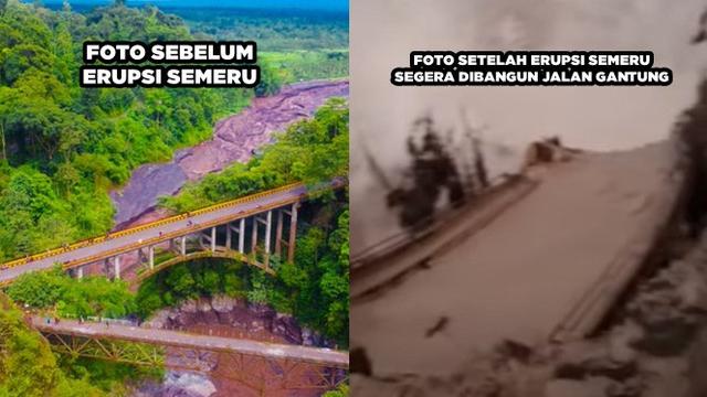 6 Foto Terkini Jembatan Gladak Perak Lumajang yang Hancur, Segera Dibuat Jalan Gantung