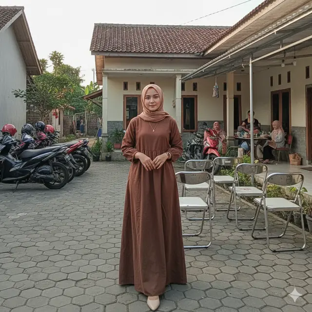 Gamis Batik Pastel Motif Lembut