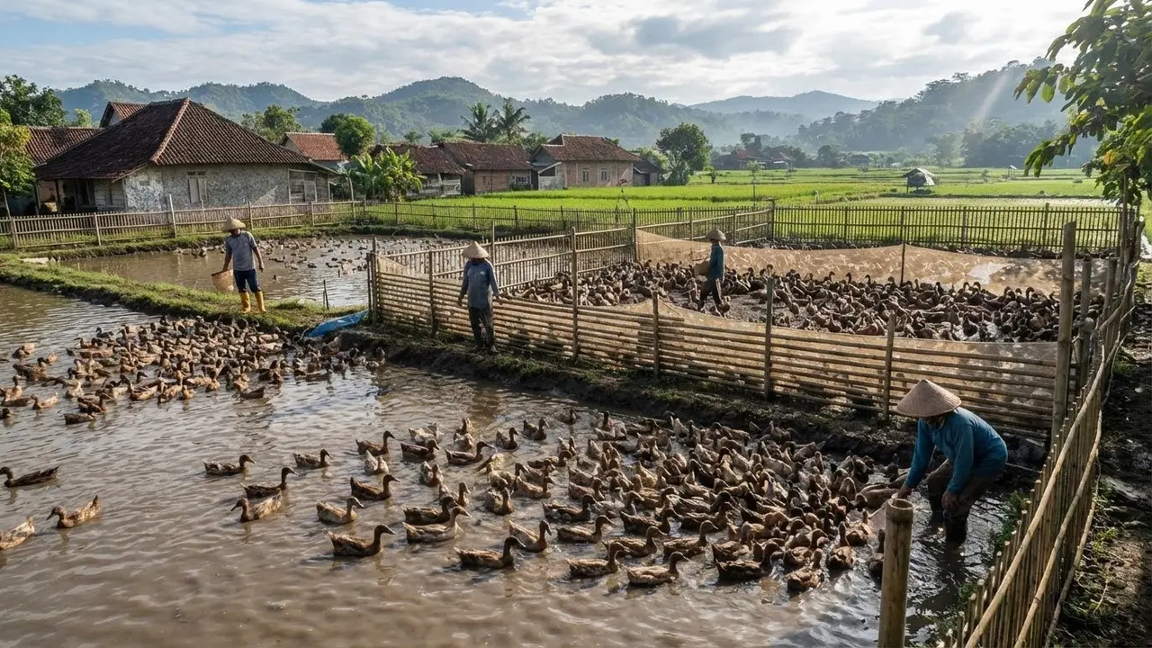 Ternak Bebek Petelur atau Pedaging Modal Rp3 Juta di Desa/Gemini AI