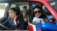 Prilly Latuconsina dan Nathalie Holscher latihan drift (Sumber: Instagram/prillylatuconsina96/nathalieholscher)