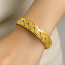 Model Gelang Emas Bangle Geometris Modular (Dual-Tone) 5 Gram 18 Karat/AI