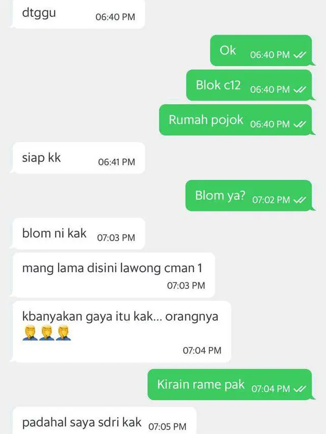 Chat Driver Ojol Saat Lama Antri Makanan, Bikin Ngakak. (Sumber: Twitter/txtdariolshop)