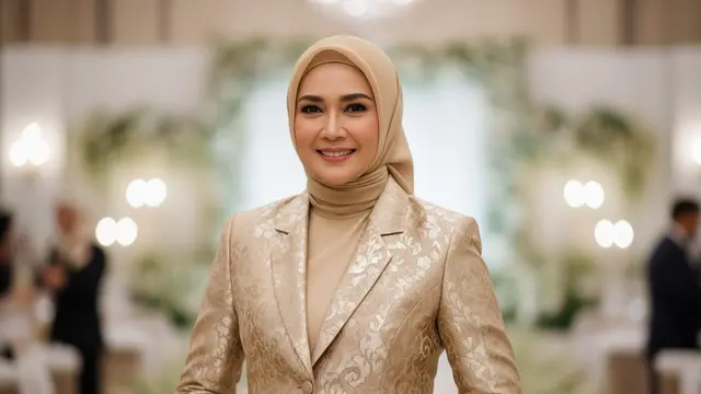 Warna Gamis Blazer Brokat Modis untuk Wanita 50 Tahun