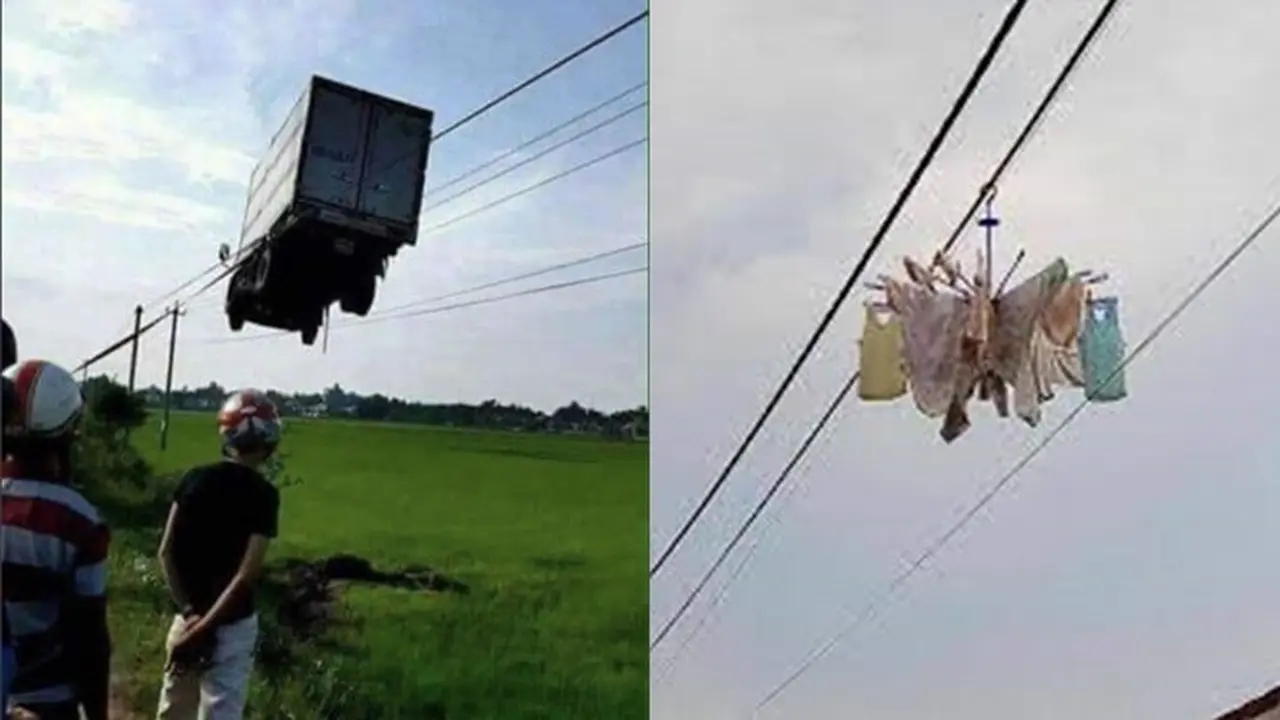 6 Posisi Benda di Kabel Listrik Ini Bikin Bingung Cara Naruhnya, Nyeleneh