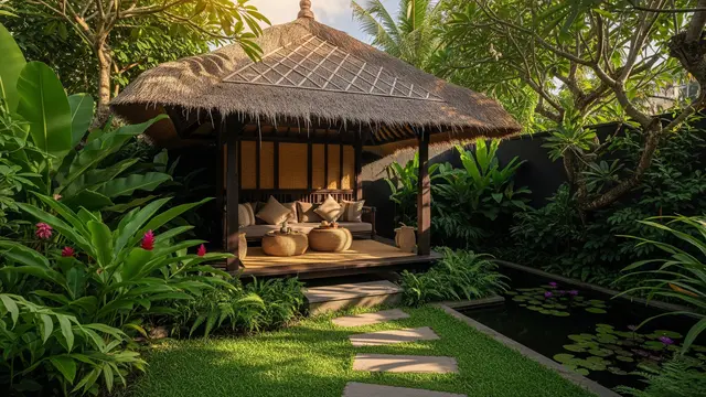 Model Saung Kecil di Kebun untuk Tempat Bersantai Sore Hari/Foto: AI Generated