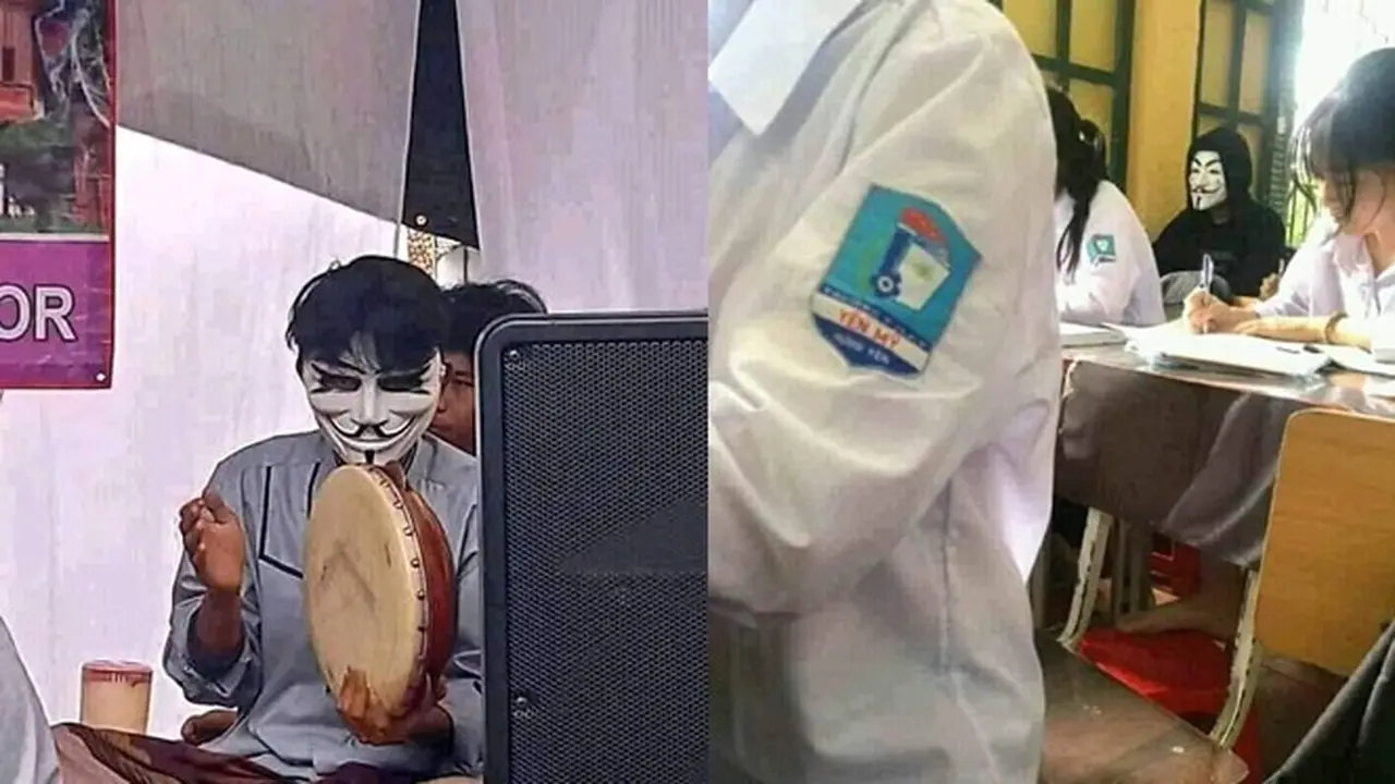 6 Potret Absurd Orang Pakai Topeng Hacker, Sok-Sokan Misterius