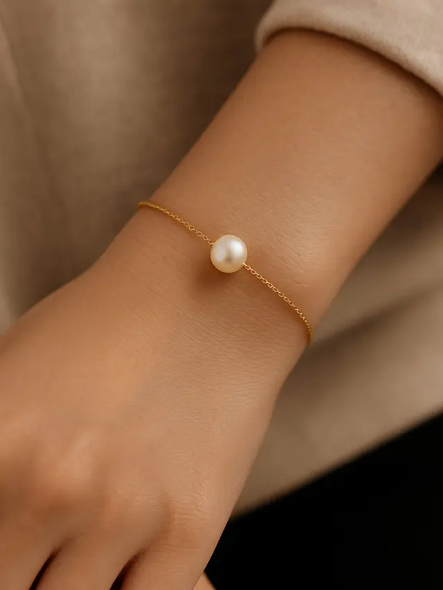 Model Gelang Emas Kombinasi Mutiara Classy (Image by ChatGPT)