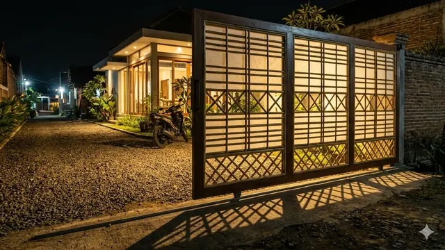 Ide Pagar Bambu Alami yang Bikin Rumah Terlihat Hangat. AI