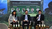 Sesi talkshow yang didukung oleh Equatorise sebagai Knowledge Partner menjadi panggung bagi pembeberan peluang perdagangan karbon di Indonesia. (Foto: Istimewa)