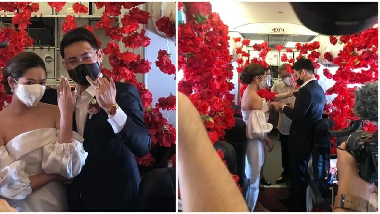 Romantis, Pasangan Ini Menikah di Pesawat Saat Berada di Ketinggian 37.000 Kaki