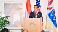 Presiden Joko Widodo atau Jokowi memberi Kuliah Umum di Stanford University, San Fransisco, Amerika Serikat. (Foto: Laily Rachev - Biro Pers Sekretariat Presiden).
