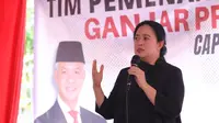 Ketua DPP PDI Perjuangan, Puan Maharani kembali disinggung masalah status Wali Kota Solo Gibran Rakabuming Raka di partainya. (Dian Kurniawan)