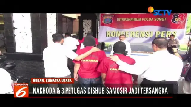 Polisi tetapkan satu nakhoda dan tiga petugas Dinas Perhubungan Kabupaten Samosir jadi tersangka kecelakaan KM Sinar Bangun.