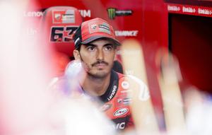 Pecco Bagnaia pada balapan MotoGP Austria 2025. (ERWIN SCHERIAU / APA / AFP)