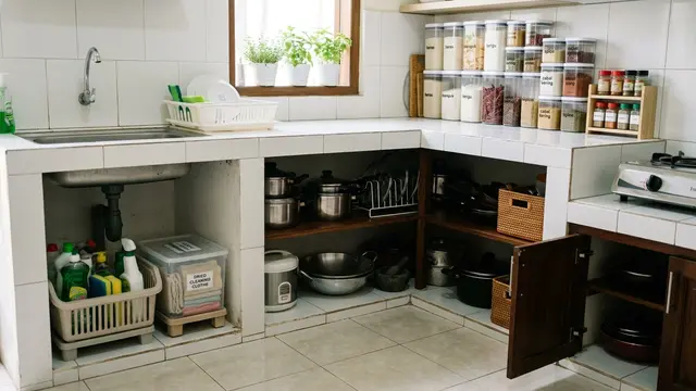 Cara Menata Dapur Sempit Tanpa Menambah Kabinet agar Terlihat Lebih Luas (AI Generated)