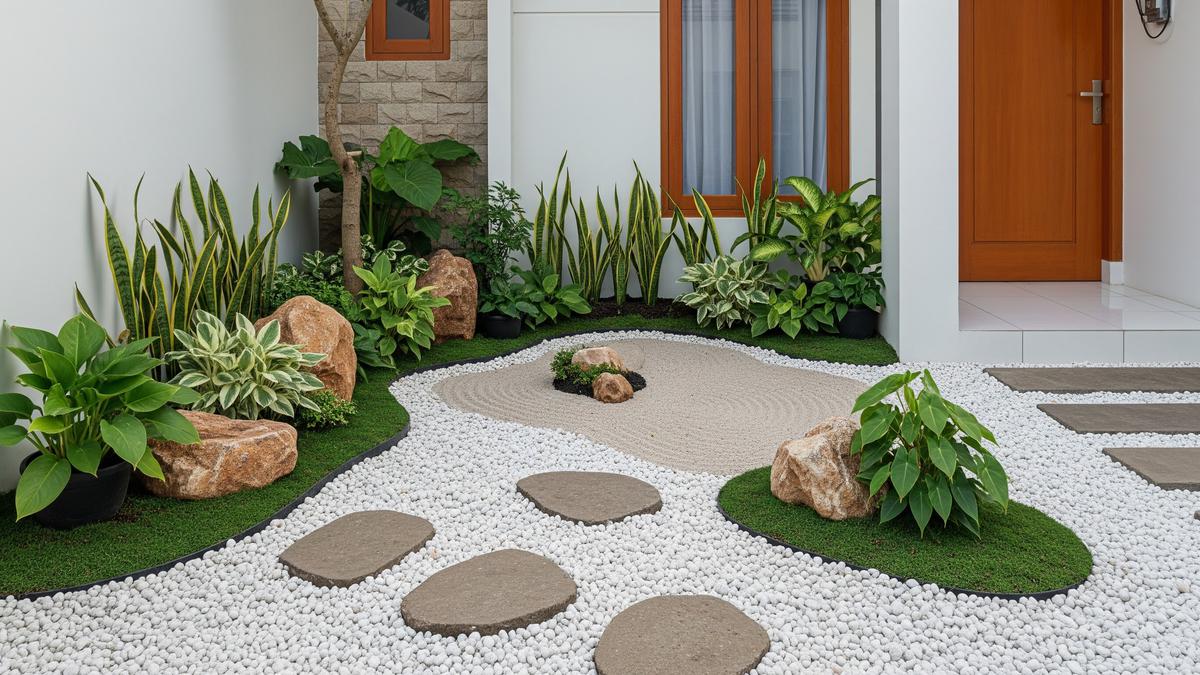 6 Desain Taman Kering untuk Lahan Sempit yang Membuat Rumah Terlihat Lebih Mewah dan Elegan