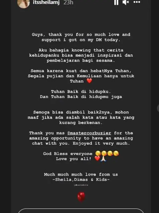 Sheila Marcia banyak mendapat dukungan usai menceritakan masa lalunya yang kelam